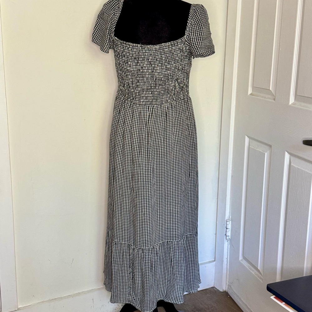 Abercrombie & Fitch Black and White Gingham Maxi Dress